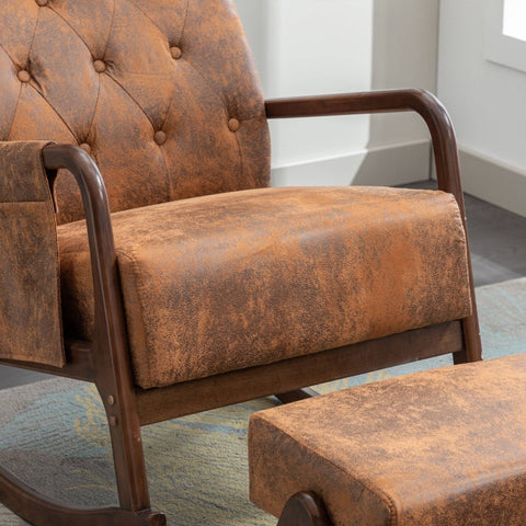 Rootz Rocking Chair - Mid-Century Modern Seat - Ergonomic Lounge Chair - Comfort & Durability - 136kg Capacity - 65cm x 85cm x 94cm