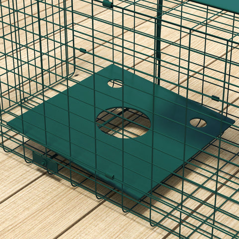 Rootz Animal Catch Cage - Pest Control Trap - Humane Capture - Safe for Pets & Kids - 80L x 25B x 30H cm - Dark Green