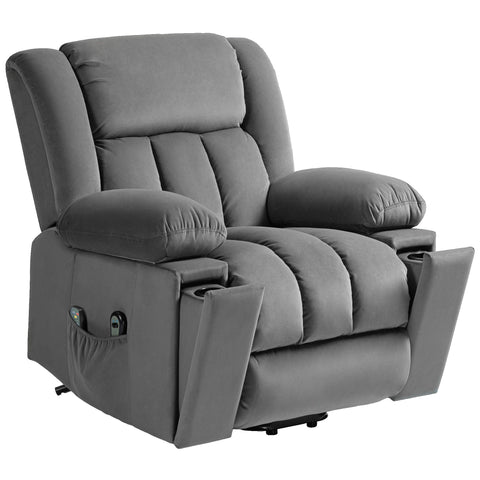 Rootz Electric Riser Chair - Reclining Armchair - Power Lift Chair - USB Ports, Massage & Heat - 101cm x 93cm x 104cm