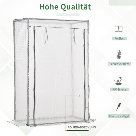 Rootz PE Grid Greenhouse - Winter Festival Foil - Plant Shelter - Steel Frame Strength - 101 x 50 x 150cm
