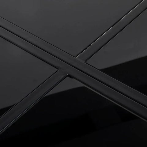 Rootz Garden Furniture Set - Outdoor Dining Set - Weather Resistant - 1 Table - 4 Chairs - Steel-tempered Glass-textline - Light Gray-Black - 48W x 43D x 40H cm