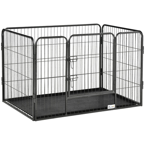 Rootz Dog Kennel - Pet Enclosure - Indoor Playpen - Steel Mesh - Double Locking System - 109L x 74W x 71H cm