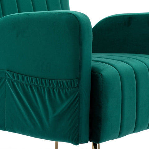 Rootz Velvet Armchair - Lounge Chair - Accent Seating - Superior Comfort & Style - 69cm x 72cm x 90cm