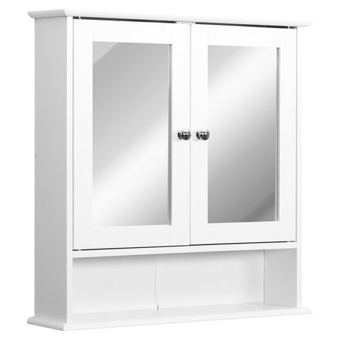 Rootz Wall Mirror Bathroom Shelf - Vanity Mirror - Reflective Cabinet - Adjustable Shelf - 56L x 13W x 58H cm
