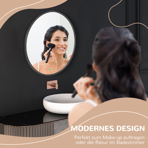 Rootz Round Wall Mirror - Bathroom Mirror - Bedroom Mirror - Timeless Design - Ø50cm x 2cm