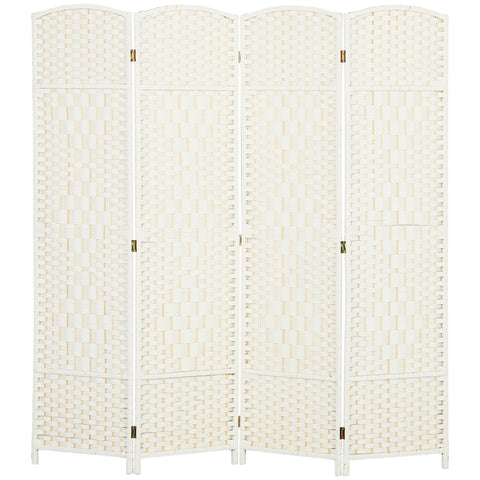 Rootz 4-Part Foldable Room Divider - Privacy Screen - Partition Screen - Enhanced Privacy - 180cm x 1.7cm x 180cm