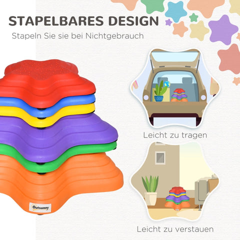 Rootz Stepping Stones for Children - Balance Stones - Playset - Non-Slip - Stackable - 3 Sizes - Up to 80kg - Indoor/Outdoor - 23cm x 23cm x 4cm, 33cm x 33cm x 7.5cm, 36.5cm x 36.5cm x 16cm