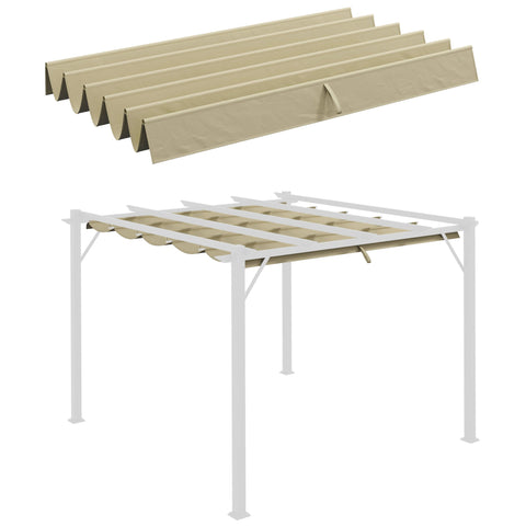 Rootz Pergola Replacement Roof - Canopy - Shade Cover - Rain Drainage - 250L x 255W cm - Brown Polyester
