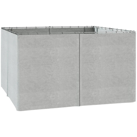 Rootz Tuinpaviljoen - Zijpanelen - C-ringen - Haken - Duurzaam - Gaat lang mee - Vervangende tuinpaviljoengordijnen - Vierkant - Afgeronde spijlen - 100% polyester - Lichtgrijs - 352x205cm
