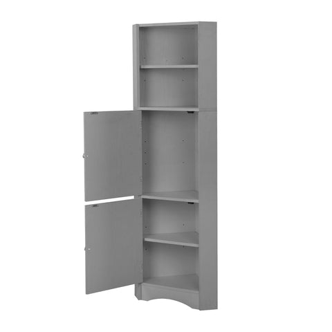 Rootz Corner Bathroom Cabinet - Storage Cupboard - Space Saving Shelf - Waterproof & Moisture Resistant - 36.5L x 36.5W x 155H cm