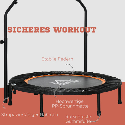 Rootz Fitness Trampoline - Foldable - Home Workout - Burns Calories - Ø102 x 99-123h cm
