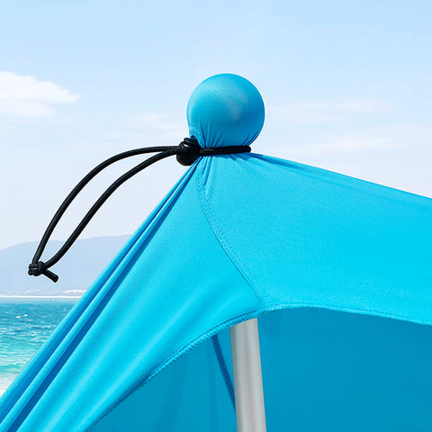 Rootz Beach Shade Sail - Sun Shelter - Sunshade - UPF30+ - 400cm x 400cm x 200cm - Lightweight Aluminum Frame
