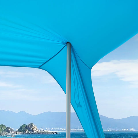Rootz Beach Shade Sail - Sun Shelter - Sunshade - UPF30+ - 400cm x 400cm x 200cm - Lightweight Aluminum Frame