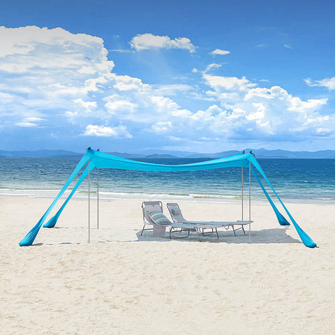 Rootz Beach Shade Sail - Sun Shelter - Sunshade - UPF30+ - 400cm x 400cm x 200cm - Lightweight Aluminum Frame
