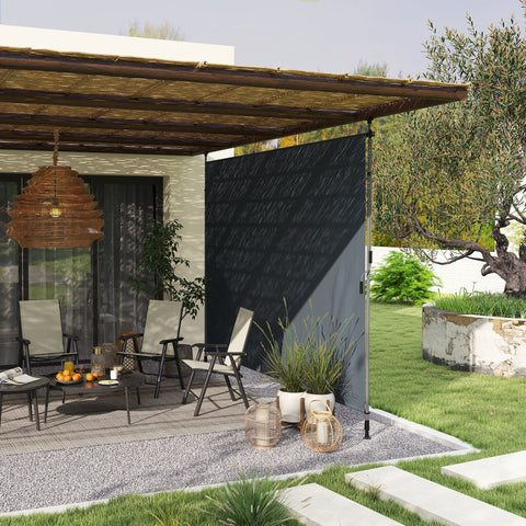 Rootz Klemmmarkise with Hand Crank - Adjustable Joint Arm Awning - Sun Protection - UPF30+ - 350cm x 221-311cm - Grey