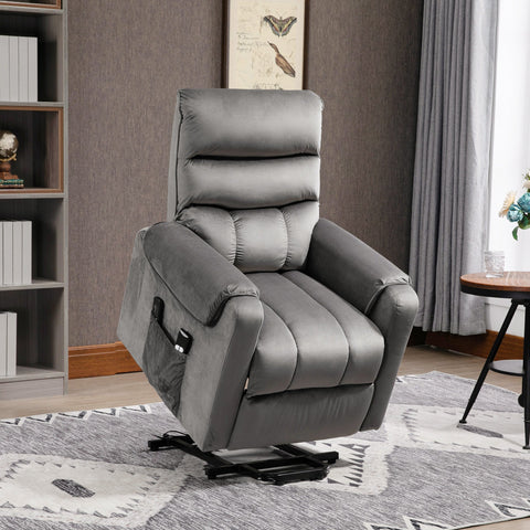 Rootz Electrical Massage Armchair - Adjustable Recliner - Velvet Seat - 8-Point Massage - 79cm x 97cm x 103cm