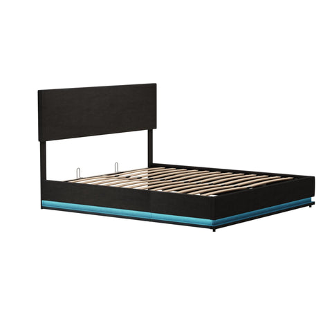 Rootz Velvet Double Bed Frame - Storage Bed - Upholstered Bed - USB Charging & LED Lights - 211cm x 173cm x 113cm