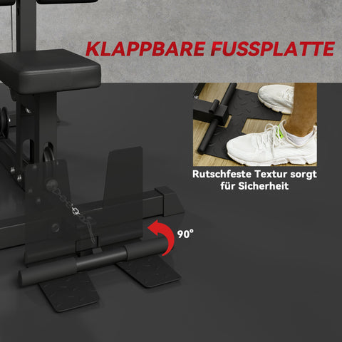 Rootz Strength Station - Home Gym Equipment - Upper Body Workout - Ergonomic Design - Steel & Synthetic Leather - Black - 140x108x197 cm