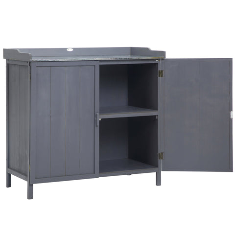 Rootz Freestanding Garden Cabinet - Storage Unit - Outdoor Organizer - Waterproof - 98L x 48W x 95.5H cm