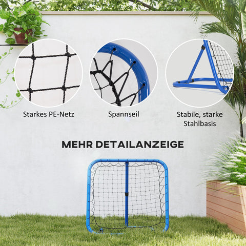 Rootz Football Rebounder Net - Bounce Back Net - Soccer Training Aid - Adjustable & Foldable - 78 x 84 x 65-78 cm - Enhance Ball Control Skills
