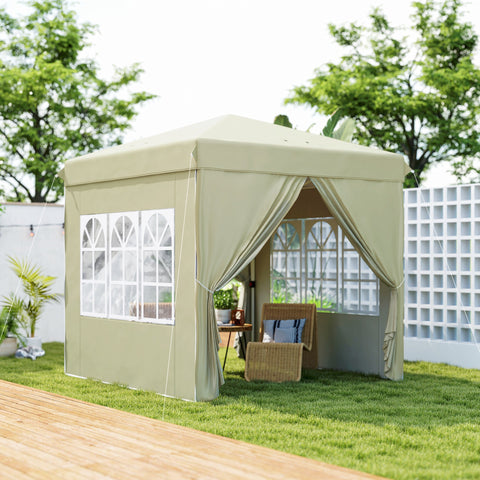 Rootz Pop Up Gazebo Tent - Garden Pavilion - Foldable Canopy - UPF50+ UV Protection - 248L x 248W x 270H cm - Green