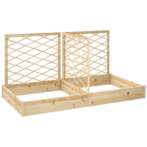 Rootz Jardinière Wooden Flower Box - Planter with Grids - Raised Garden Bed - Open-floor Design - 222cm x 114cm x 109cm
