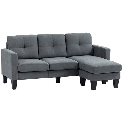 Rootz Corner Sofa 3-Seater - Chaiselongue - Modular Couch - High Comfort - 186cm x 130cm x 84cm