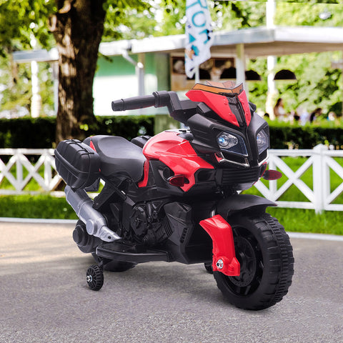 Rootz Children's Electric Motorcycle - Kid's Ride-On Bike - 6V Battery-Powered Vehicle - Light & Sound - 88.5x42.5x49cm - Red/Black