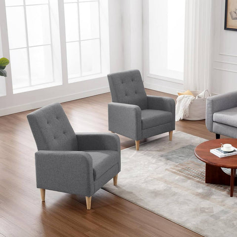 Rootz Egg Chair - Lounge Chair - Relaxation Chair - Modern Comfort - Grey Linen Cover - 68 x 90.5 x 73.5 cm