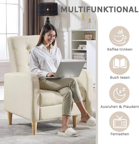 Rootz White Chair - Modern Lounge Chair - Relaxation Armchair - Ergonomic Comfort - 68cm x 90.5cm x 73.5cm