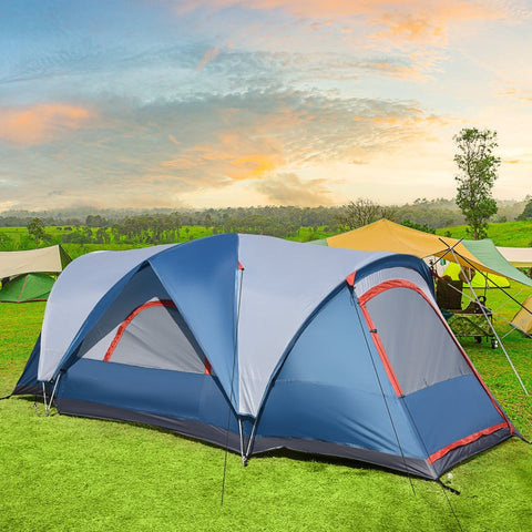 Rootz Camping Tent - Outdoor Shelter - Family Tent - Spacious Design - Water-Repellent - UV-Resistant - 475L x 207W x 150H cm