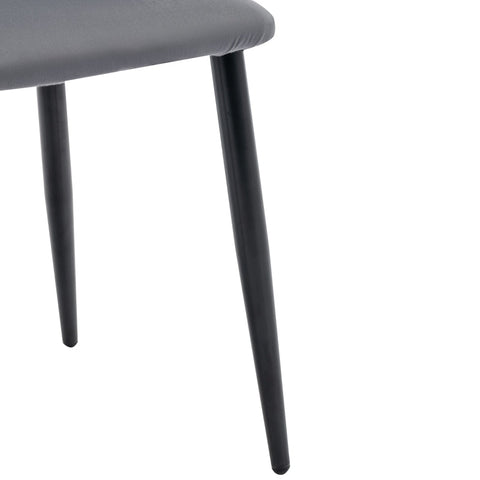 Rootz Gray Velvet Dining Chair - Elegant Seating - Sturdy Dining Chair - Comfort & Durability - 47L x 44W x 84H cm