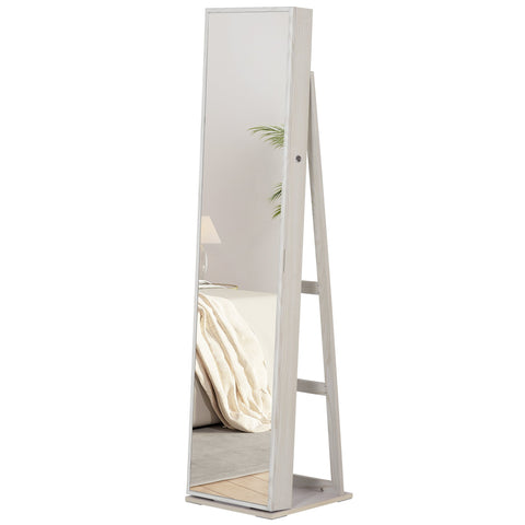 Rootz Jewelry Cabinet - Mirror Organizer - LED Lit Storage - Ample Space - 38cm x 38cm x 157cm