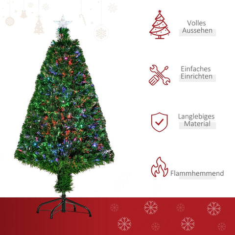 Rootz Artificial Christmas Tree with LED Lights - Holiday Tree - Festive Decor - Realistic Design - Vibrant LED Lights - Easy Setup - 120cm x 60cm - PVC and Metal