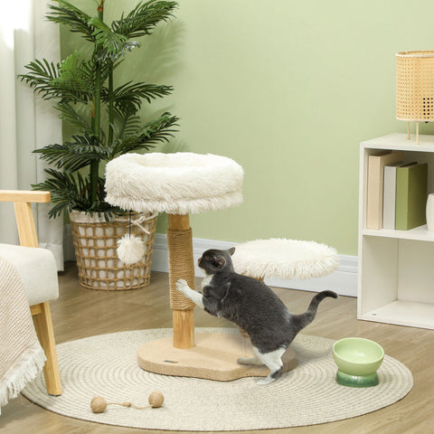 Rootz 24" Cat Tree - Cat Tower - Scratching Post - Soft Washable Bed - 50cm x 47cm x 61.5cm For Cats Up to 5kg