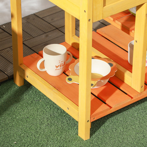 Rootz Children's Outdoor Kitchen - Toy Cook Set - Kids' Play Kitchen - Encourages Imagination - 58cm x 39cm x 73cm