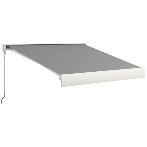 Rootz Luifel - Elektrisch - Handmatig Uitschuifbaar - Muurbeugels - Volledige Cassette - Afstandsbediening - Aluminium Frame - Polyester - Lichtgrijs - 295L x 250W cm
