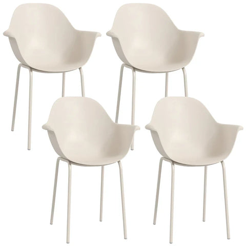 Rootz Set of 4 Garden Chairs - Outdoor Chairs - Garden Dining Chair - Modern Design - Gray - 59 cm x 55 cm x 84 cm