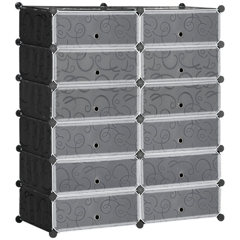 Rootz Shoe Rack - Storage Organizer - Shoe Shelf - Modular Design - Holds 24 Pairs - 94cm x 37cm x 108cm