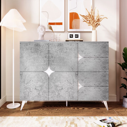 Rootz Sideboard with Drawers - Chest of Drawers - Storage Cabinet - Modern Design - Gray - 120×35.5×94 cm