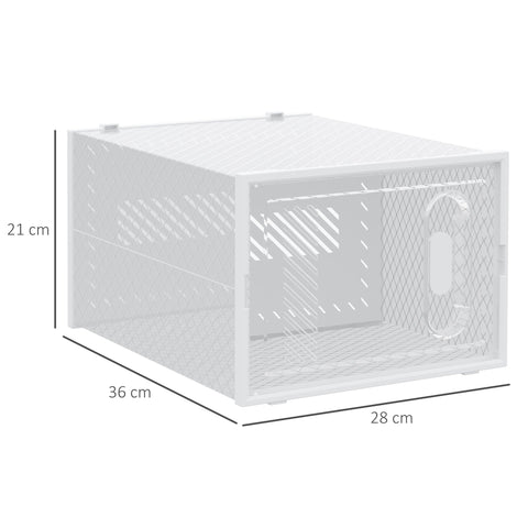 Rootz 18-Part Shoe Shelf - Stackable Shoe Boxes - Magnetic Doors - Dust-Free Storage - 28 x 36 x 21 cm