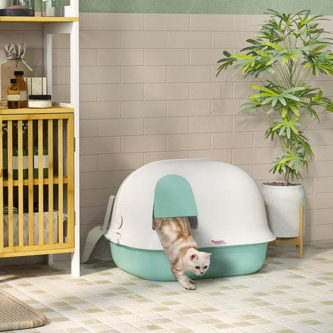 Rootz Cat Litter Box with Lid - Kitty Litter Box - Feline Relief System - Odor Control - 58cm x 46cm x 39cm