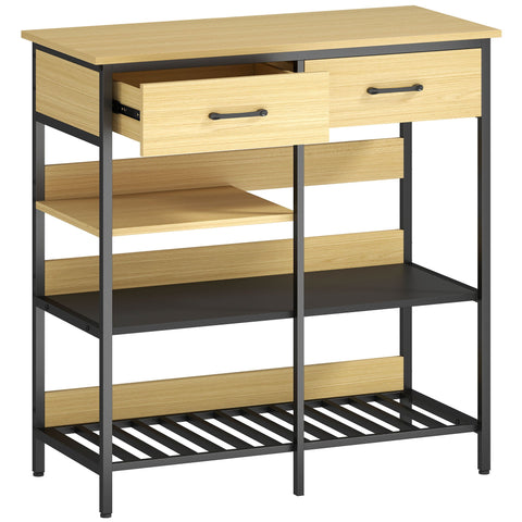 Rootz Sideboard Chest of Drawers - Kitchen Cabinet - Storage Organizer - Industrial Style, Large Capacity, 90 x 40 x 91 cm, Brown & Black