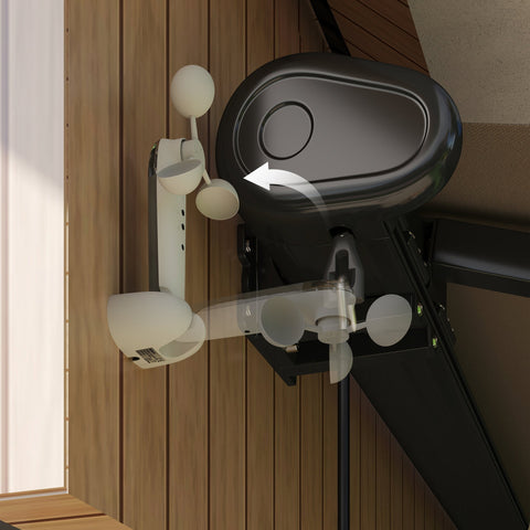 Rootz Sun & Wind Sensor - Weather Station - Outdoor Sensor - Automatic Weather Adjustments - 22 x 11 x 9 cm White