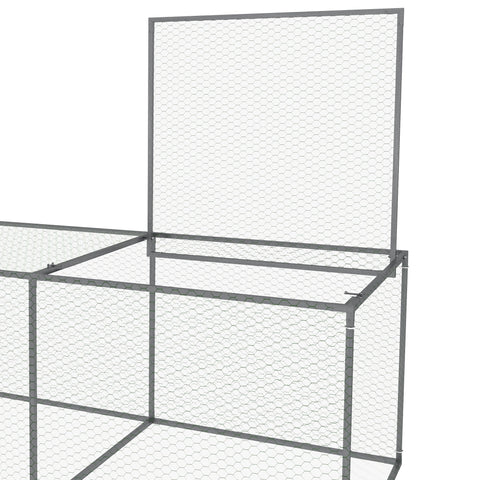 Rootz Enclos Poulailler Cage - Rabbit Hutch - Small Animal Pen - Galvanized Steel - 3m x 1m x 0.8m for Safe Outdoor Fun