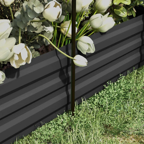 Rootz Raised Bed - With Bird Protection Net - Sun Protection - Metal Housing - Galvanized Steel - Dark Gray + Black + Green - 230x110x110 cm