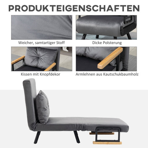 Rootz Relaxation Chair - Scandi Design Recliner - Reading Chair - 5-Level Adjustable Backrest - Extra Cushion - Steel Frame - 63W x 73D x 81H cm