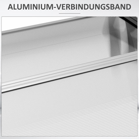 Rootz Entryway Canopy - Door Awning - Front Door Canopy - Protects from UV, Rain, Snow - Aluminum Frame - 200cm x 96cm x 27cm