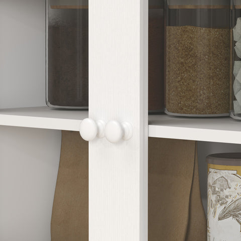 Rootz Kitchen Cabinet - Pantry Storage - Country House Style - Space-Saving - 100 x 40 x 180 cm - Brown+ White - MDF & Chipboard