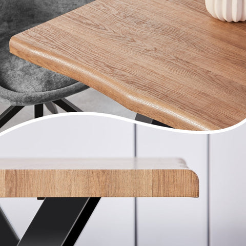 Rootz Modern Dining Table - Contemporary Table - Elegant Furniture - Durable MDF & Steel - 120L x 70W x 76H cm